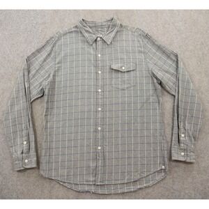 Bridge & Burn Shirt Mens Extra Large Gray Button Up Long Sleeve Twill Plaid